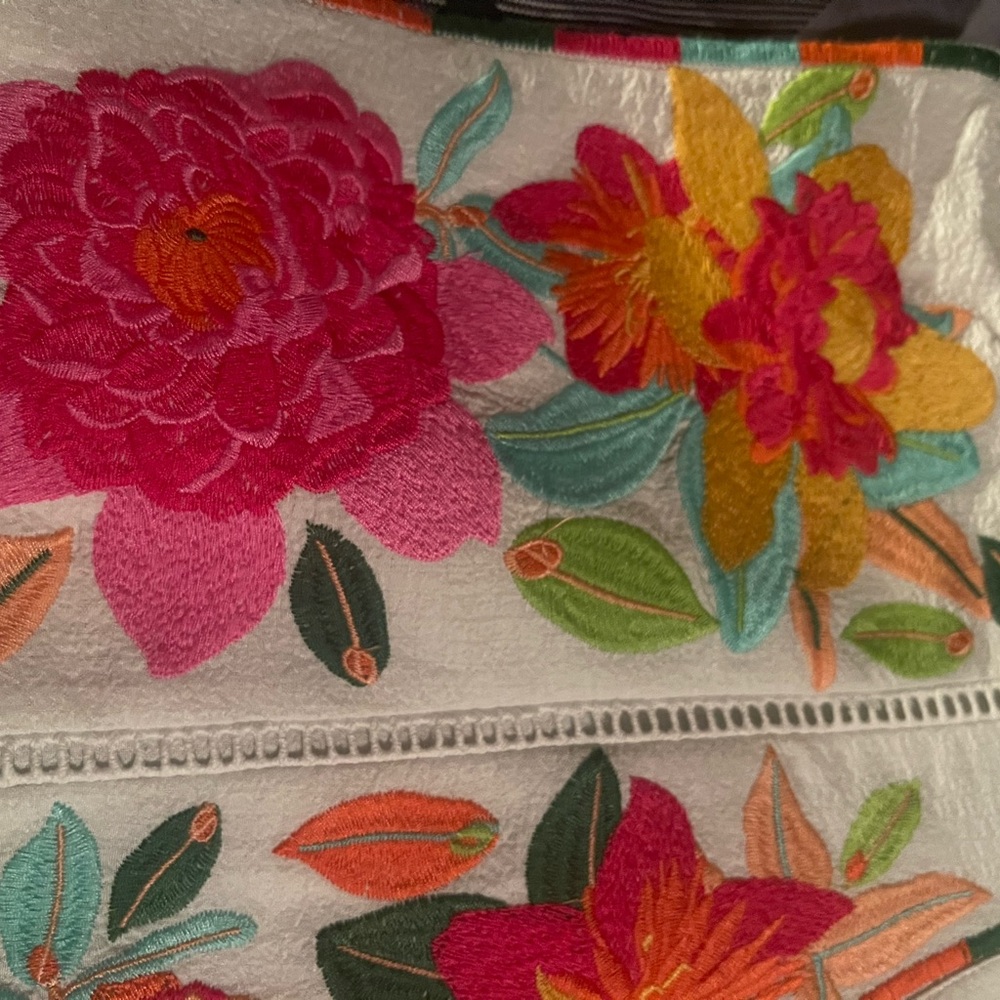 THML White Sleeveless Blouse with Bright Floral Embroidery - Picture 6 of 11